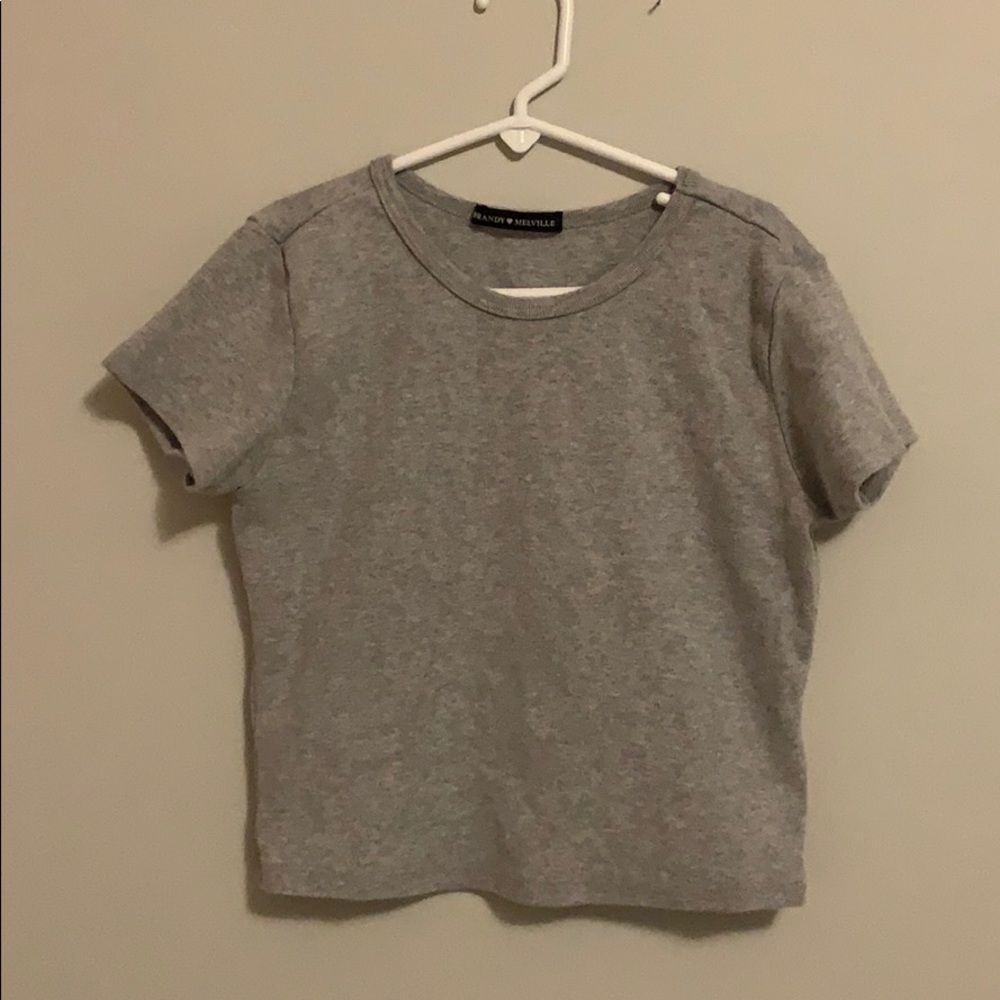 Brandy Melville grey cropped shirt